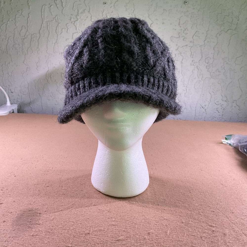 Comhats Wool Knit Visor Beanie Hat for Women's One Size, 68294_Dark Gray